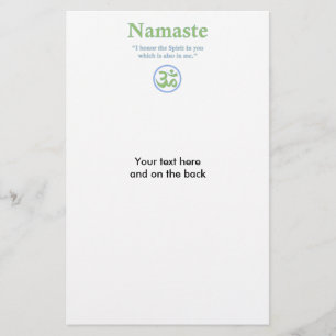 Flyer Namaste significado con símbolo Om