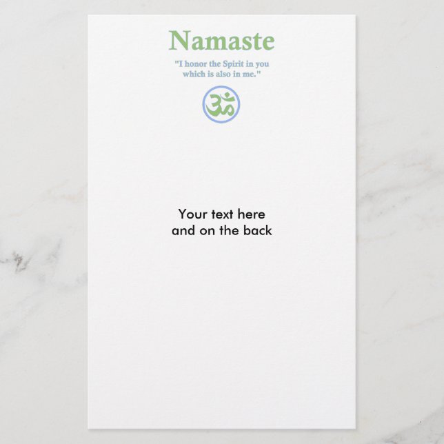 Flyer Namaste significado con símbolo Om (Frente)