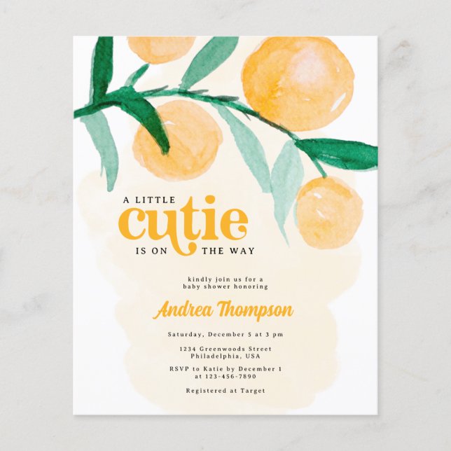 Flyer Naranja de Citrus Presupuestario Pequeña Cutie Bab (Frente)