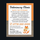 Flyer Naranja Fox, Veterinario, Servicio Veterinario<br><div class="desc">Naranja Fox,  Veterinario,  Servicio Veterinario de Aviso de la Tienda de tarjetas de visita.</div>