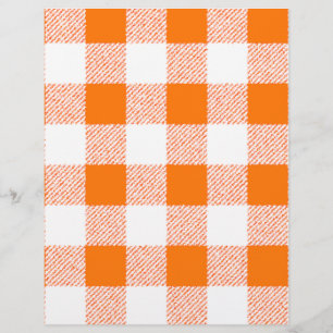 Flyer Naranja Gingham Check Pattern