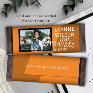 Flyer Naranja Graduado Negro Candy Bar Wrapper