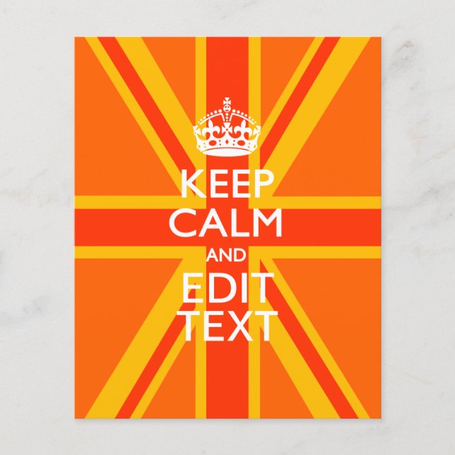 Flyer Naranja mantener la calma y tu texto sobre un gato (Frente)