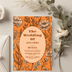 Flyer Naranja Quemado de Presupuesto Boda de Flores Silv