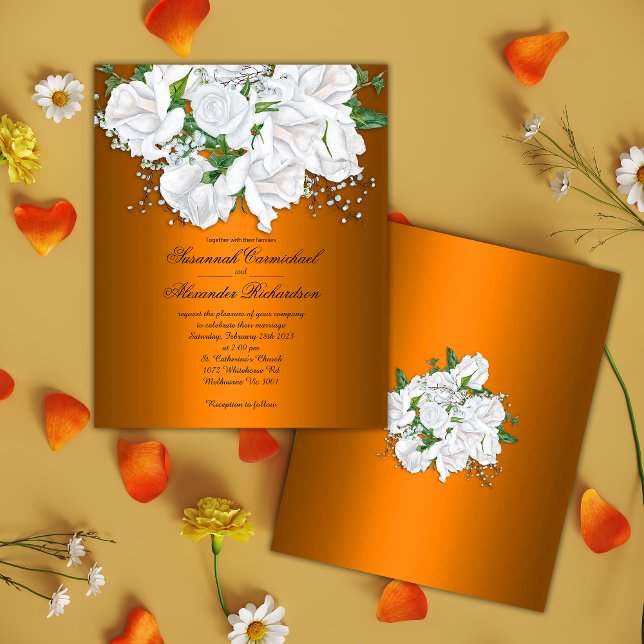 Flyer Naranja vibrante del presupuesto, Boda de Rosas de (Subido por el creador)