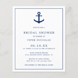 Flyer Nautical Anchor Budget Bridal Shower Invitation