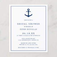 Nautical Anchor Budget Bridal Shower Invitation