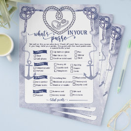 Flyer Nautical What in Your Purse Game Bridal Shower