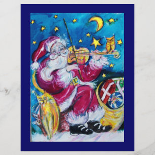 Flyer NAVIDADES azules de SANTA, VIOLÍSTICO INSPIRADO
