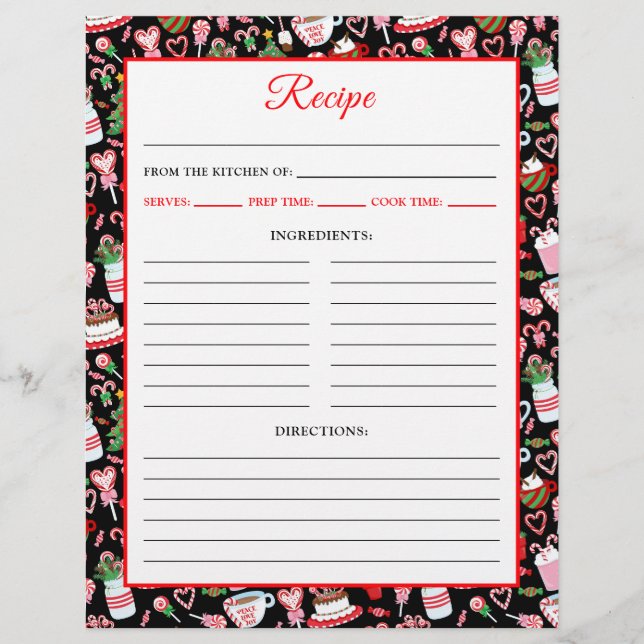 Flyer Navidades Candy Cane Sweet Recipe Página (Frente)