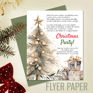Flyer Navidades cómodos Fiesta Xmas Tree   Invitación po