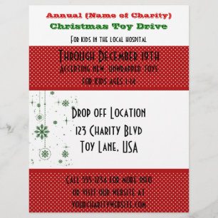 Flyer Navidades de caridad anuales impulsan el copo de n