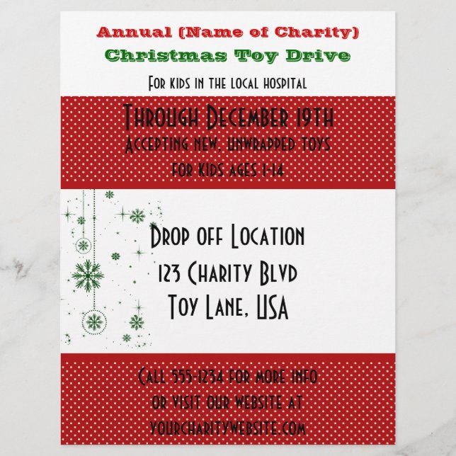 Flyer Navidades de caridad anuales impulsan el copo de n (Frente)