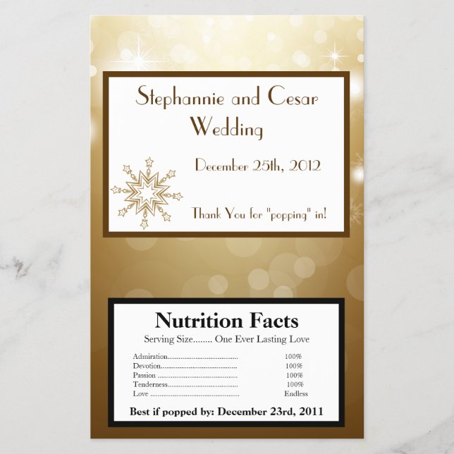 Flyer Navidades de envolvimiento de palomitas de microon (Frente)