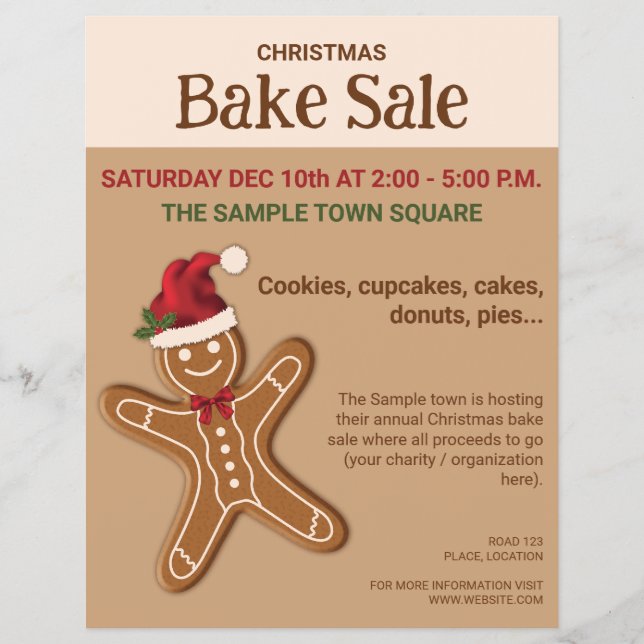 Flyer Navidades de galletas de pan de jengibre en venta  (Frente)