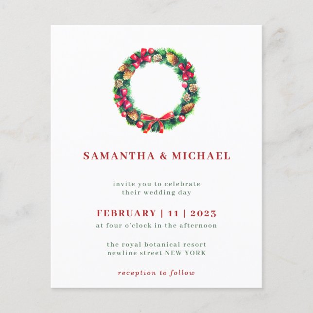 Flyer Navidades de Invierno de Ornamento Rojo (Frente)