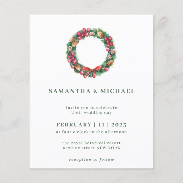 Flyer Navidades de invierno presupuesto simple matrimoni (Frente)