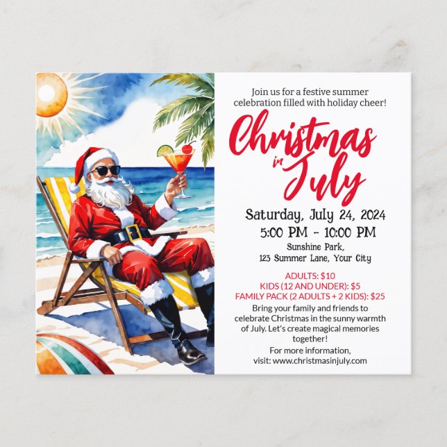 Flyer Navidades de julio (Frente)