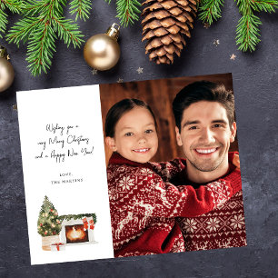 Flyer Navidades de la chimenea de presupuesto Nota Navid