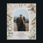 Flyer NAVIDADES DE PRESUPUESTO 1 arco de fotos acuarela<br><div class="desc">presupuesto Feliz Navidad moderna y elegante acuarela agua desecada floral botánica colores suaves vacaciones arco 1 folleto Navidades de fotos</div>