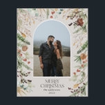 Flyer NAVIDADES DE PRESUPUESTO 1 arco de fotos acuarela<br><div class="desc">presupuesto Feliz Navidad moderna y elegante acuarela agua desecada floral botánica colores suaves vacaciones arco 1 folleto Navidades de fotos</div>