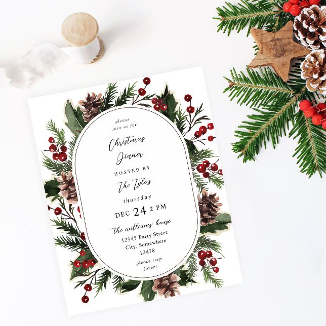 Flyer Navidades de presupuesto Berries & Pine Dinner o F (Subido por el creador)