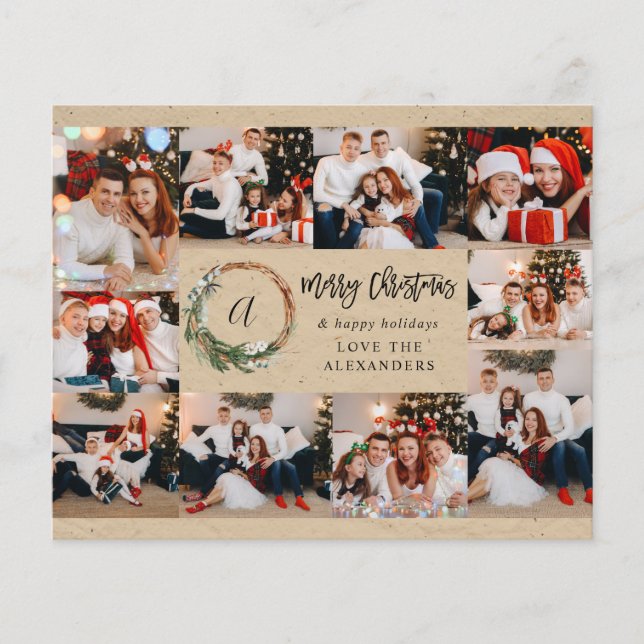 Flyer Navidades de presupuesto de 10 multifoto de Rustic (Frente)