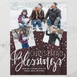 Flyer Navidades de presupuesto foto de madera rústica va