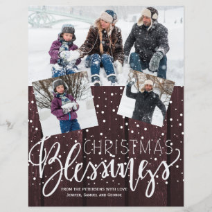 Flyer Navidades de presupuesto foto de madera rústica va