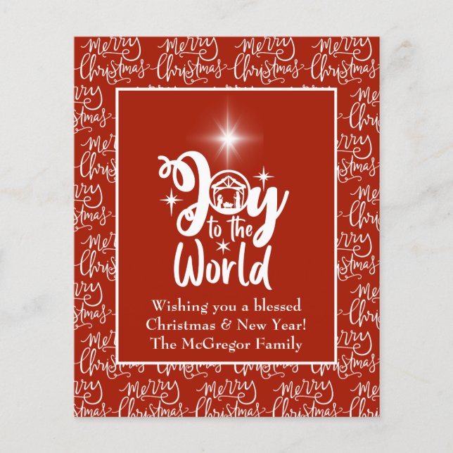 Flyer Navidades de presupuesto Natividad Joy Red (Frente)
