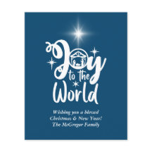 Navidades de presupuesto Tarjeta Natividad Azul y