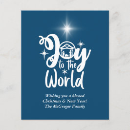 Flyer Navidades de presupuesto Tarjeta Natividad Azul y