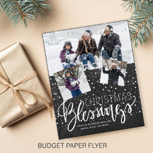 Flyer Navidades de presupuesto vacaciones en pizarra de