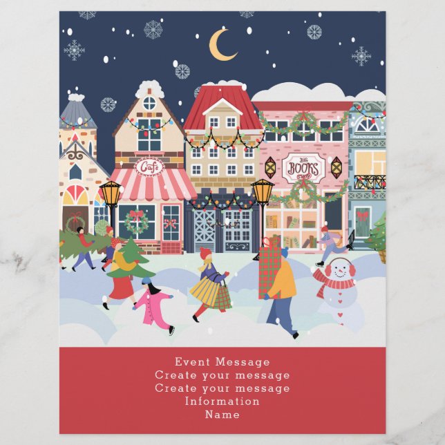 Flyer Navidades de vacaciones Ciudad Whimsy Crear su pro (Frente)