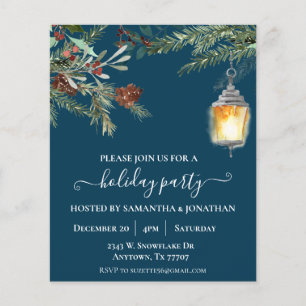 Flyer Navidades de vacaciones en invierno Pine Drop Flye