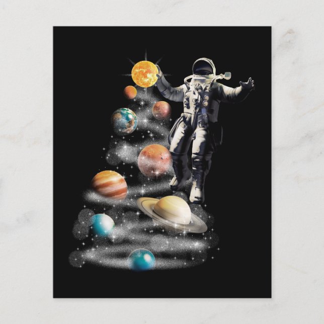 Flyer Navidades del Astronauta del Sistema Solar Espacia (Frente)