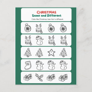 Flyer Navidades divertidos verdes rojos iguales y difere