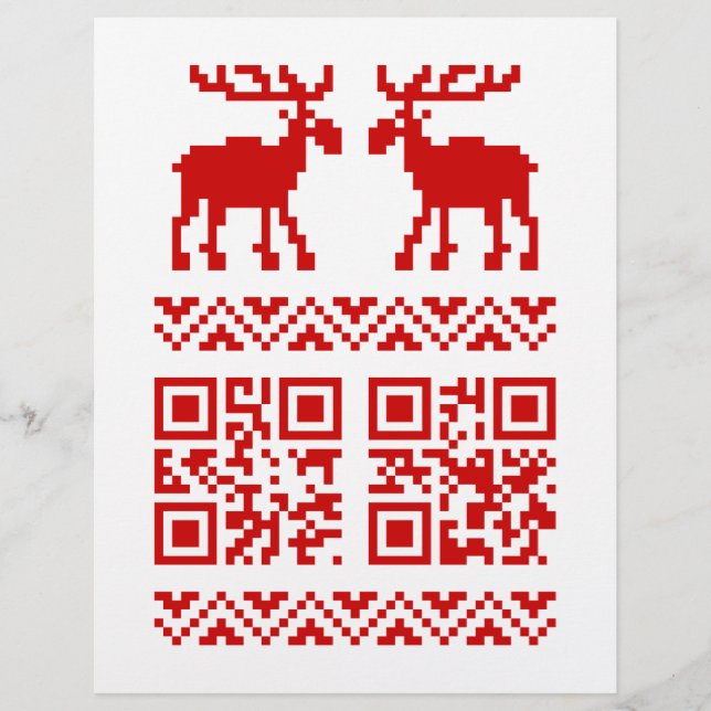 Flyer ¡Navidades feos sudan el código QR Feliz Año Nuevo (Frente)
