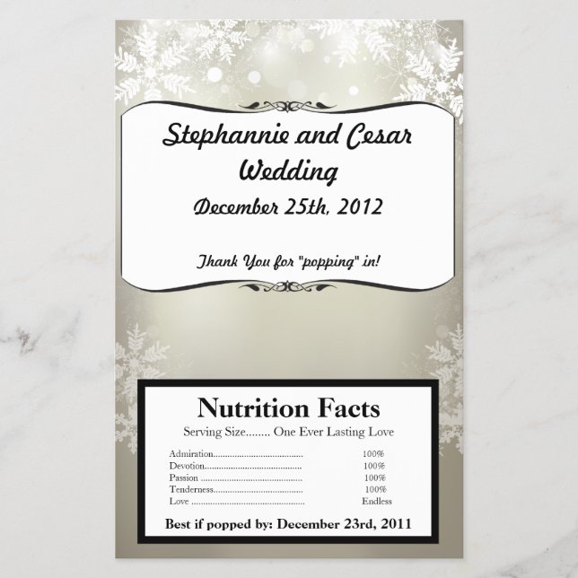 Flyer Navidades Plateados De Envoltura De Popcorn De Mic (Frente)