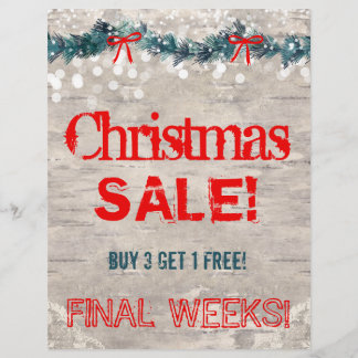 Flyer Navidades Sale Volador Bark Wood Yuletide