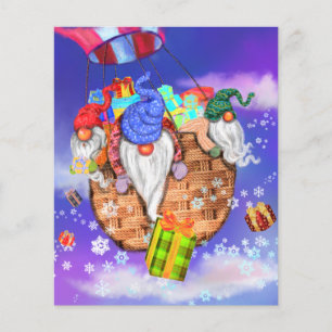 Flyer Navidades Volador Gnomes Volando y dando regalos
