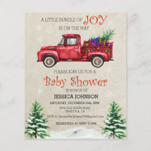 Flyer Navidades Watercolor Truck Baby Shower Bundle Joy
