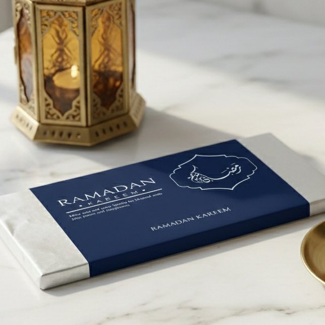 Flyer Navy Blue Ramadan Kareem Chocolate Bar Wrapper  (Subido por el creador)