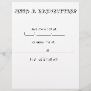 Flyer ¿Necesita un BabySitter?