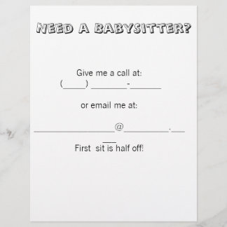 Flyer ¿Necesita un BabySitter?