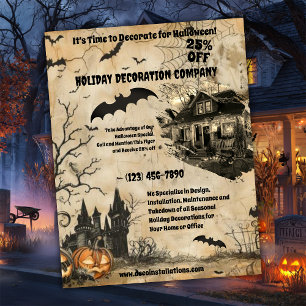 Flyer Negocio de decoración de Halloween