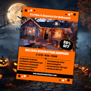 Flyer Negocio de decoración de Halloween