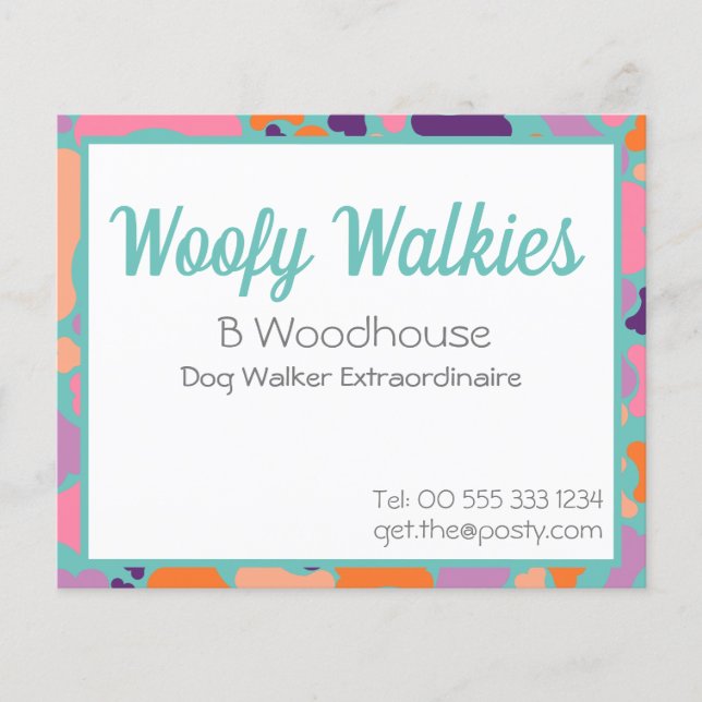 Flyer negocio de diseño de hueso de perro Stationery (Frente)