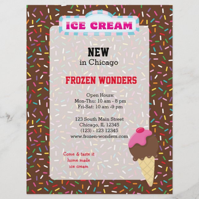 Flyer Negocio de helados (Frente)