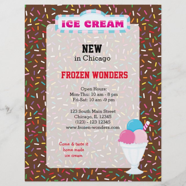 Flyer Negocio de helados (Frente)